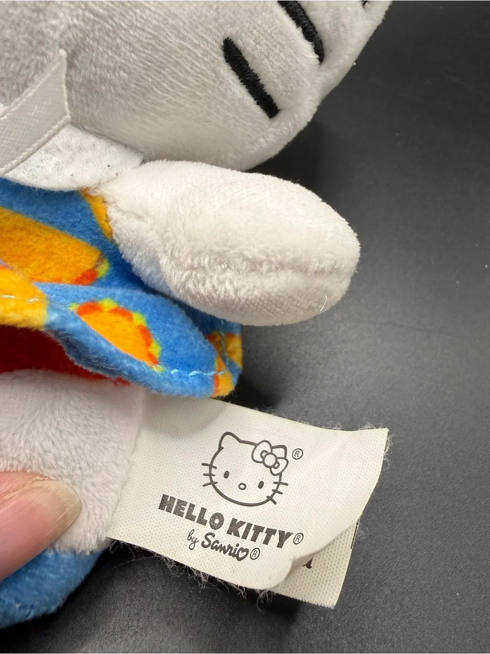 Hello Kitty Plush Pair — White & Black with Blue and Red Bows